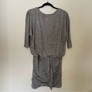 White House Black Market Heather Gray Knit Drop Waist Dress